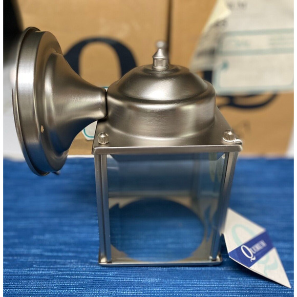 Quorum 700-65 Outdoor Wall Light Sconce Satin Nickel Finish on Solid Brass 8B - Picture 3 of 5